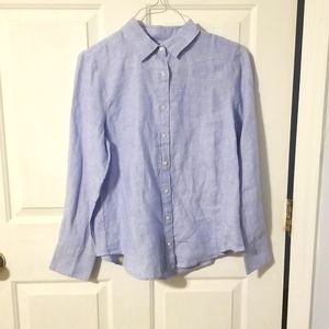 Baird McNutt for J Crew Irish Linen Shirt Size 12 Petite Slim NWOT